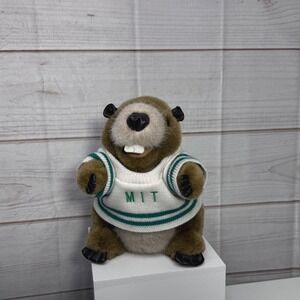 Vintage 1995 Mary Meyer MIT Beaver Plush Stuffed Animal Mascot White Sweater